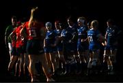 2 September 2023; Leinster players prepare for a scrum during the Vodafone Women’s Interprovincial Championship final between Munster and Leinster at Musgrave Park in Cork. Photo by Eóin Noonan/Sportsfile