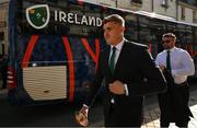 2 September 2023; Garry Ringrose arrives for the Ireland Rugby World Cup 2023 welcome ceremony at Le Grand Théâtre de Tours in France. Photo by Brendan Moran/Sportsfile
