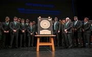 2 September 2023; A momento is presented to the Ireland rugby squad during their Rugby World Cup 2023 welcome ceremony at Le Grand Théâtre de Tours in France. Photo by Brendan Moran/Sportsfile