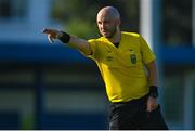 2 September 2023; Referee Daryl Carolan during the SSE Airtricity Women's Premier Division match between DLR Waves and Peamount United at Whitehall Stadium in Dublin. Photo by Tyler Miller/Sportsfile
