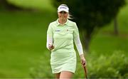 3 September 2023; Olivia Mehaffey of Northern Ireland acknowledges the crowd on the ninth green during day four of the KPMG Women's Irish Open Golf Championship at Dromoland Castle in Clare. Photo by Eóin Noonan/Sportsfile