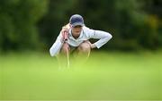 3 September 2023; Smilla Tarning Sønderby of Denmark lines up a putt on the 16th hole during day four of the KPMG Women's Irish Open Golf Championship at Dromoland Castle in Clare. Photo by Eóin Noonan/Sportsfile