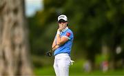 3 September 2023; Leona Maguire of Ireland reacts to a missed putt on the 18th green during day four of the KPMG Women's Irish Open Golf Championship at Dromoland Castle in Clare. Photo by Eóin Noonan/Sportsfile