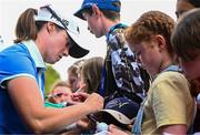 3 September 2023; Leona Maguire of Ireland signs autographs for supporters after her round during day four of the KPMG Women's Irish Open Golf Championship at Dromoland Castle in Clare. Photo by Eóin Noonan/Sportsfile