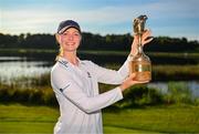3 September 2023; Smilla Tarning Sønderby of Denmark with her trophy after day four of the KPMG Women's Irish Open Golf Championship at Dromoland Castle in Clare. Photo by Eóin Noonan/Sportsfile