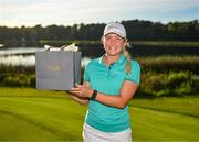 3 September 2023; Leading amateur Sara Byrne of Ireland with her award after day four of the KPMG Women's Irish Open Golf Championship at Dromoland Castle in Clare. Photo by Eóin Noonan/Sportsfile