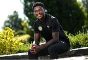 4 September 2023; James Abankwah poses for a portrait during a Republic of Ireland U21 media event at Carlton Hotel Blanchardstown in Dublin. Photo by Ramsey Cardy/Sportsfile