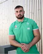 4 September 2023; Rónan Kelleher poses for a portrait after an Ireland rugby media conference at Complexe de la Chambrerie in Tours, France. Photo by Brendan Moran/Sportsfile