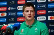 4 September 2023; Joe McCarthy during an Ireland rugby media conference at Complexe de la Chambrerie in Tours, France. Photo by Brendan Moran/Sportsfile