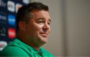 4 September 2023; National scrum coach John Fogarty during an Ireland rugby media conference at Complexe de la Chambrerie in Tours, France. Photo by Brendan Moran/Sportsfile