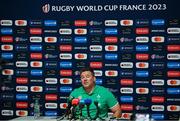 4 September 2023; National scrum coach John Fogarty during an Ireland rugby media conference at Complexe de la Chambrerie in Tours, France. Photo by Brendan Moran/Sportsfile