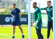 4 September 2023; Cork football goalkeeper Micheál Martin watches on at the goalkeepers training during a Republic of Ireland training session at the FAI National Training Centre in Abbotstown, Dublin. Photo by Stephen McCarthy/Sportsfile