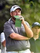 5 September 2023; Shane Lowry of Ireland on the second tee during a practice round in advance of the Horizon Irish Open Golf Championship at The K Club in Straffan, Kildare. Photo by Eóin Noonan/Sportsfile
