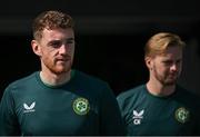 5 September 2023; Goalkeepers Mark Travers and Caoimhin Kelleher during a Republic of Ireland training session at the Aviva Stadium in Dublin. Photo by Stephen McCarthy/Sportsfile