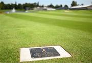 5 September 2023; A view of the plaque on the 18th fairway dedicated to Rory McIlroy who won the 2016 Irish open in advance of the Horizon Irish Open Golf Championship at The K Club in Straffan, Kildare. Photo by Eóin Noonan/Sportsfile