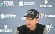 5 September 2023; Pádraig Harrington of Ireland during a media conference in advance of the Horizon Irish Open Golf Championship at The K Club in Straffan, Kildare. Photo by Eóin Noonan/Sportsfile