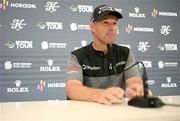 5 September 2023; Pádraig Harrington of Ireland during a media conference in advance of the Horizon Irish Open Golf Championship at The K Club in Straffan, Kildare. Photo by Eóin Noonan/Sportsfile