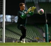 5 September 2023; Goalkeeper Mark Travers during a Republic of Ireland training session at the Aviva Stadium in Dublin. Photo by Stephen McCarthy/Sportsfile