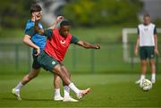 5 September 2023; Aidomo Emakhu during a Republic of Ireland U21 training session at the FAI National Training Centre in Abbotstown, Dublin. Photo by Harry Murphy/Sportsfile