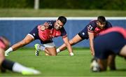 6 September 2023; Conor Murray, left, and Ross Byrne during an Ireland rugby squad training session at Complexe de la Chambrerie in Tours, France. Photo by Brendan Moran/Sportsfile