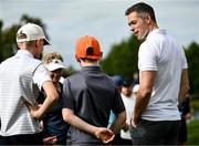 6 September 2023; Dublin footballer Dean Rock with young supporters during the Pro-Am event in advance of the Horizon Irish Open Golf Championship at The K Club in Straffan, Kildare. Photo by Eóin Noonan/Sportsfile
