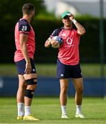 6 September 2023; Jimmy O’Brien, right, and Stuart McCloskey during an Ireland rugby squad training session at Complexe de la Chambrerie in Tours, France. Photo by Brendan Moran/Sportsfile