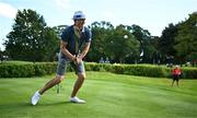 6 September 2023; Tapio Pulkkanen of Finland hits a shot with a hurley off the seventh tee box during the Pro-Am event in advance of the Horizon Irish Open Golf Championship at The K Club in Straffan, Kildare. Photo by Eóin Noonan/Sportsfile
