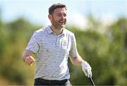 6 September 2023; Comedian Conor Moore reacts to a shot on the sixth tee box during the Pro-Am event in advance of the Horizon Irish Open Golf Championship at The K Club in Straffan, Kildare. Photo by Eóin Noonan/Sportsfile