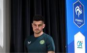 6 September 2023; John Egan arrives before a Republic of Ireland press conference at Parc des Princes in Paris, France. Photo by Stephen McCarthy/Sportsfile