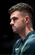 6 September 2023; John Egan during a Republic of Ireland press conference at Parc des Princes in Paris, France. Photo by Stephen McCarthy/Sportsfile