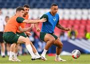 6 September 2023; Adam Idah, right, and Darragh Lenihan during a Republic of Ireland training session at Parc des Princes in Paris, France. Photo by Stephen McCarthy/Sportsfile