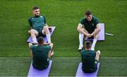 6 September 2023; Republic of Ireland players Ryan Manning, top left, Darragh Lenihan, top right, Adam Idah, bottom left, and Josh Cullen during a training session at Parc des Princes in Paris, France. Photo by Seb Daly/Sportsfile