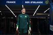 6 September 2023; Goalkeeper Mark Travers before a Republic of Ireland training session at Parc des Princes in Paris, France. Photo by Stephen McCarthy/Sportsfile