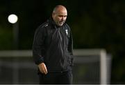 6 September 2023; UCD manager Andy Myler reacts after the SSE Airtricity Men's Premier Division match between UCD and Derry City at UCD Bowl in Dublin. Photo by Ben McShane/Sportsfile