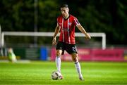 6 September 2023; Jordan McEneff of Derry City during the SSE Airtricity Men's Premier Division match between UCD and Derry City at UCD Bowl in Dublin. Photo by Ben McShane/Sportsfile