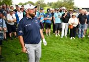 7 September 2023; Shane Lowry of Ireland watches his second shot, from the rough, on the ninth hole during day one of the Horizon Irish Open Golf Championship at The K Club in Straffan, Kildare. Photo by Eóin Noonan/Sportsfile