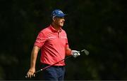 7 September 2023; Padraig Harrington of Ireland watches his second shot on the seventh hole during day one of the Horizon Irish Open Golf Championship at The K Club in Straffan, Kildare. Photo by Eóin Noonan/Sportsfile