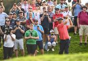 7 September 2023; Padraig Harrington of Ireland watches his second shot from the rough on the 18th hole during day one of the Horizon Irish Open Golf Championship at The K Club in Straffan, Kildare. Photo by Eóin Noonan/Sportsfile