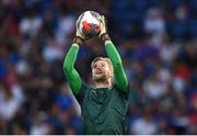 7 September 2023; Republic of Ireland goalkeeper Caoimhin Kelleher before the UEFA EURO 2024 Championship qualifying group B match between France and Republic of Ireland at Parc des Princes in Paris, France. Photo by Stephen McCarthy/Sportsfile