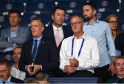 7 September 2023; FAI chief executive Jonathan Hill, left, and FAI chairperson Roy Barrett before the UEFA EURO 2024 Championship qualifying group B match between France and Republic of Ireland at Parc des Princes in Paris, France. Photo by Seb Daly/Sportsfile