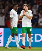 7 September 2023; Jayson Molumby of Republic of Ireland reacts after conceding a foul during the UEFA EURO 2024 Championship qualifying group B match between France and Republic of Ireland at Parc des Princes in Paris, France. Photo by Seb Daly/Sportsfile