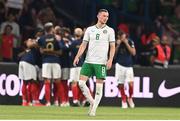 7 September 2023; Alan Browne of Republic of Ireland after his side conceded a first goal, scored by Aurélien Tchouameni of France, during the UEFA EURO 2024 Championship qualifying group B match between France and Republic of Ireland at Parc des Princes in Paris, France. Photo by Stephen McCarthy/Sportsfile