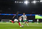 7 September 2023; Ousmane Dembélé of France in action against Enda Stevens of Republic of Ireland during the UEFA EURO 2024 Championship qualifying group B match between France and Republic of Ireland at Parc des Princes in Paris, France. Photo by Seb Daly/Sportsfile