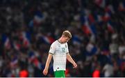 7 September 2023; Nathan Collins of Republic of Ireland after the UEFA EURO 2024 Championship qualifying group B match between France and Republic of Ireland at Parc des Princes in Paris, France. Photo by Seb Daly/Sportsfile