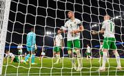 7 September 2023; Republic of Ireland players, including John Egan, 5, James McClean, right, reacts after their side conceded a second goal, scored by Marcus Thuram of France, during the UEFA EURO 2024 Championship qualifying group B match between France and Republic of Ireland at Parc des Princes in Paris, France. Photo by Seb Daly/Sportsfile