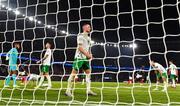 7 September 2023; Alan Browne of Republic of Ireland, centre, reacts after his side conceded a second goal, scored by Marcus Thuram of France, second from right, during the UEFA EURO 2024 Championship qualifying group B match between France and Republic of Ireland at Parc des Princes in Paris, France. Photo by Seb Daly/Sportsfile
