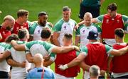 8 September 2023; Captain Jonathan Sexton, centre, speaks to his teammates during the Ireland rugby squad captain's run at the Stade de Bordeaux in Bordeaux, France. Photo by Brendan Moran/Sportsfile