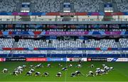8 September 2023; The Ireland team stretch before their captain's run at the Stade de Bordeaux in Bordeaux, France. Photo by Brendan Moran/Sportsfile