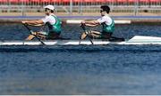 8 September 2023; Daire Lynch, right, and Philip Doyle of Ireland competing in the Men's Double Sculls semi final A/B 2 during the 2023 World Rowing Championships at Ada Ciganlija regatta course on Sava Lake, Belgrade. Photo by Nikola Krstic/Sportsfile