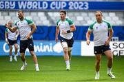 8 September 2023; Tadhg Beirne, Joe McCarthy and Rob Herring during the Ireland rugby squad captain's run at the Stade de Bordeaux in Bordeaux, France. Photo by Brendan Moran/Sportsfile
